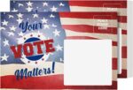 Your Vote Matters – Blank Patriotic Vintage American Flag Voting Post Cards for USA Election Campaign | No Envelopes Needed | Flip Side Is Blank for Message| 4” x 6” | Bulk Set of 200 Cards