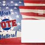 Your Vote Matters – Blank Patriotic Vintage American Flag Voting Post Cards for USA Election Campaign | No Envelopes Needed | Flip Side Is Blank for Message| 4” x 6” | Bulk Set of 200 Cards