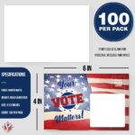 Your Vote Matters – Blank Patriotic Vintage American Flag Voting Post Cards for USA Election Campaign | No Envelopes Needed | Flip Side Is Blank for Message| 4” x 6” | Bulk Set of 200 Cards - Image 6