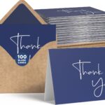 Connectinink Thank You Cards With Envelopes Bulk Set & Stickers - 100 Pack 4x6 Blank Thank You Notes Bulk Box Set - Large Note Card Small Business, Wedding, Baby Shower & Bridal Shower